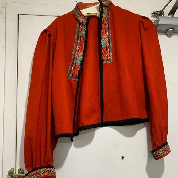 VINTAGE THEKLA JULINS EFTF OPEN FRONT EMBROIDERED WOOL JACKETS SIZE S - Picture 5 of 11